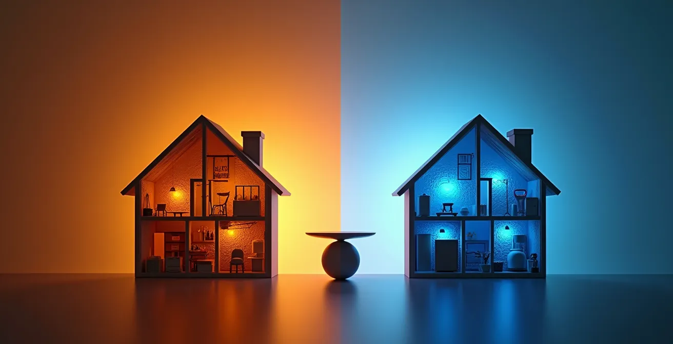 Comparaison visuelle des coûts énergétiques entre système biénergie et tout électrique au Québec