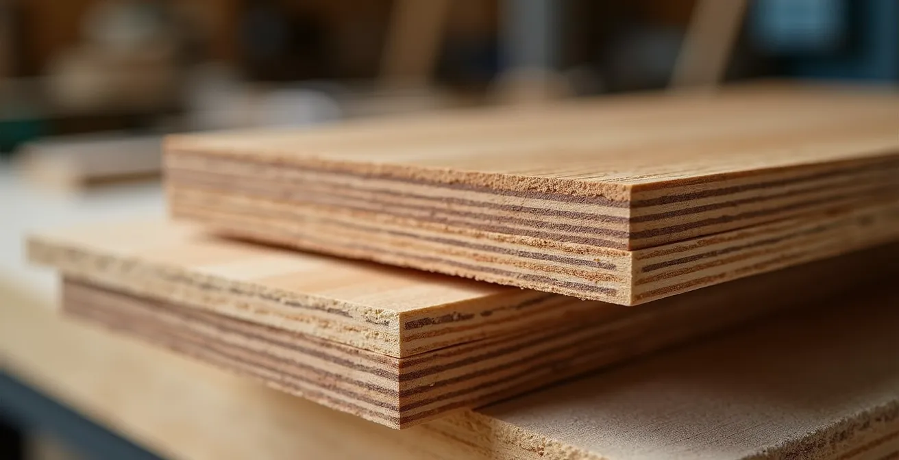 Vue en coupe d'un plancher d'ingénierie montrant les différentes couches de construction