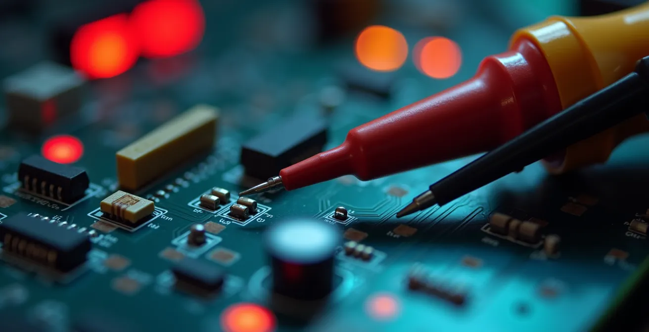 Technicien utilisant des outils de diagnostic spécialisés sur une fournaise