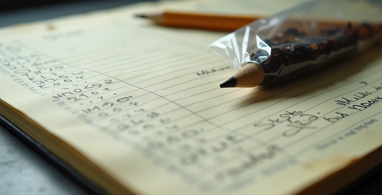 Bureau avec journal de bord et documents pour documenter une infestation dans un logement