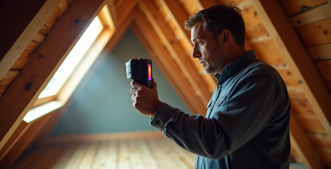 Conseiller en efficacité énergétique effectuant une évaluation dans une maison québécoise
