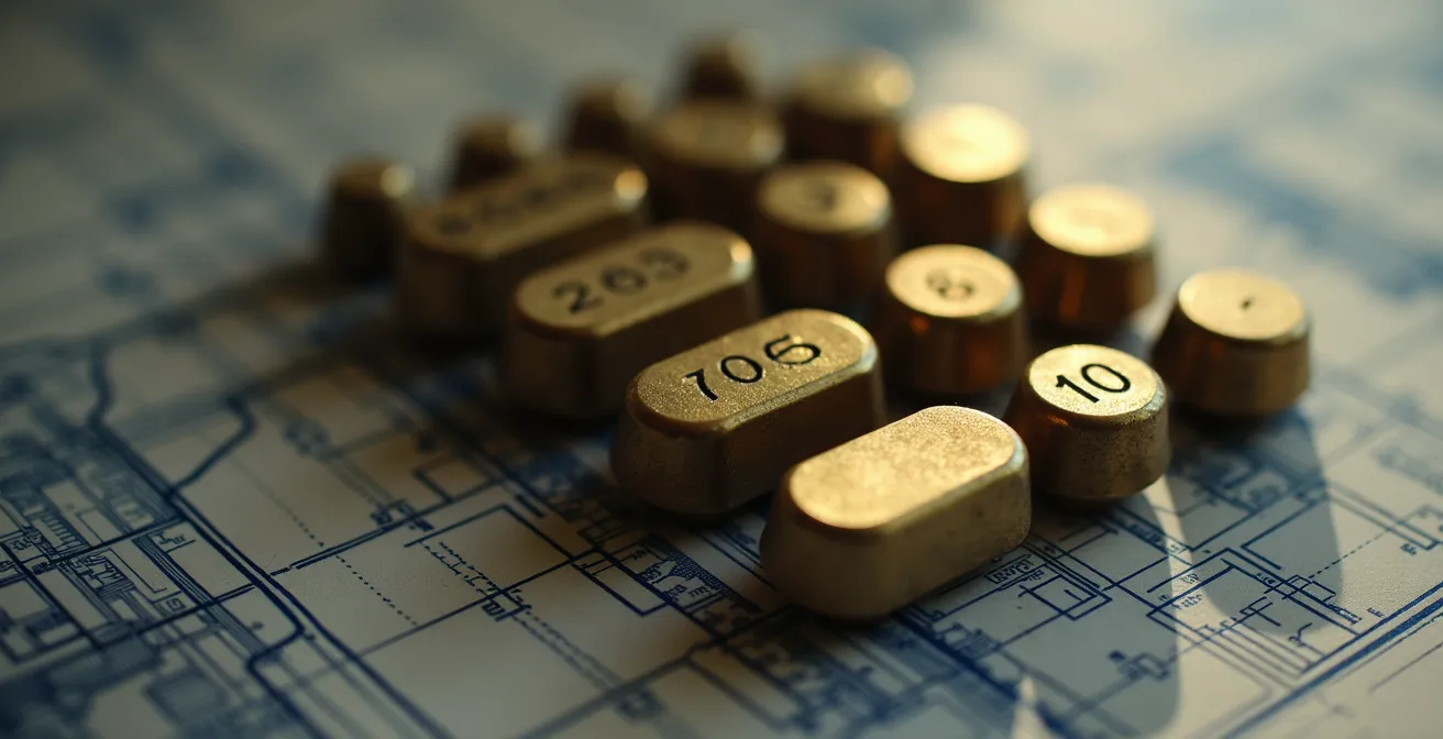 Vue macro détaillée d'une calculatrice et de graphiques d'analyse immobilière